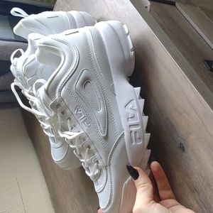 White Fila Disruptor Dad Shoe Sneaker